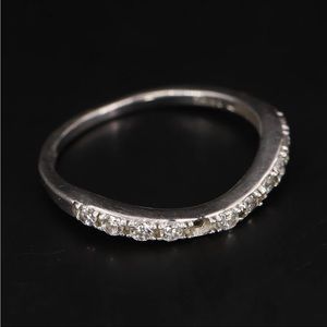 Sterling Silver - FZN FUZION CREATIONS CZ Wavy Band Ring Size 8 - 1g